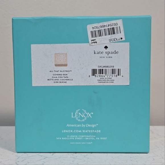 🔥FINAL💲⬇️kate spade Lenox ALL THAT GLISTENS™ TOP SECRET Jewelry Box ~ NWT - Picture 6 of 12